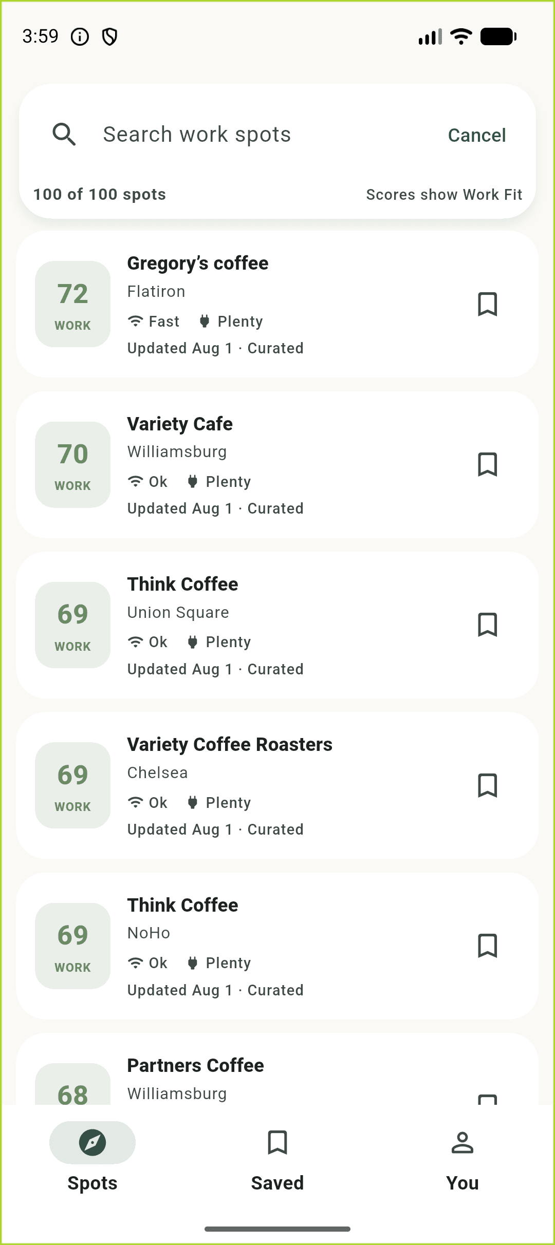BrewDesk search across cafés, libraries and parks